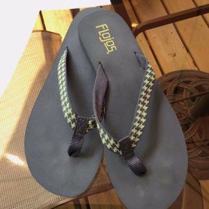 Flojos Womens Sandals Flip Flops US 7 Gray Green